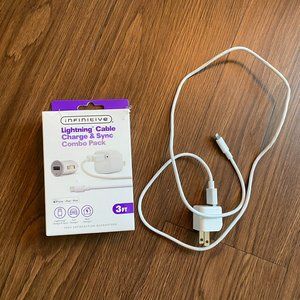3' Inifinitive Lightning Cable Chare & Sync Combo Pack - Wall & Phone Charger